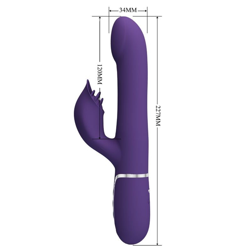 PRETTY LOVE - ZALIN RABBIT VIBRATOR PEARLS 4 IN 1 PURPLE - My naughty haven #