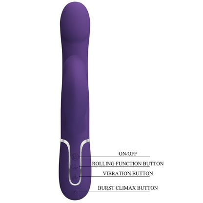 PRETTY LOVE - ZALIN RABBIT VIBRATOR PEARLS 4 IN 1 PURPLE - My naughty haven #