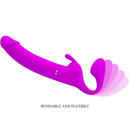 PRETTY LOVE - ZANINI STRAPLESS STRAP-ON 10 VIBRATIONS PURPLE - My naughty haven #
