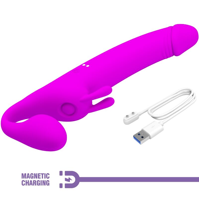 PRETTY LOVE - ZANINI STRAPLESS STRAP-ON 10 VIBRATIONS PURPLE - My naughty haven #