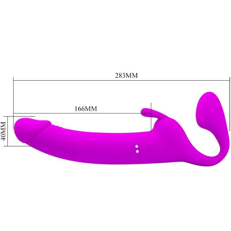 PRETTY LOVE - ZANINI STRAPLESS STRAP-ON 10 VIBRATIONS PURPLE - My naughty haven #
