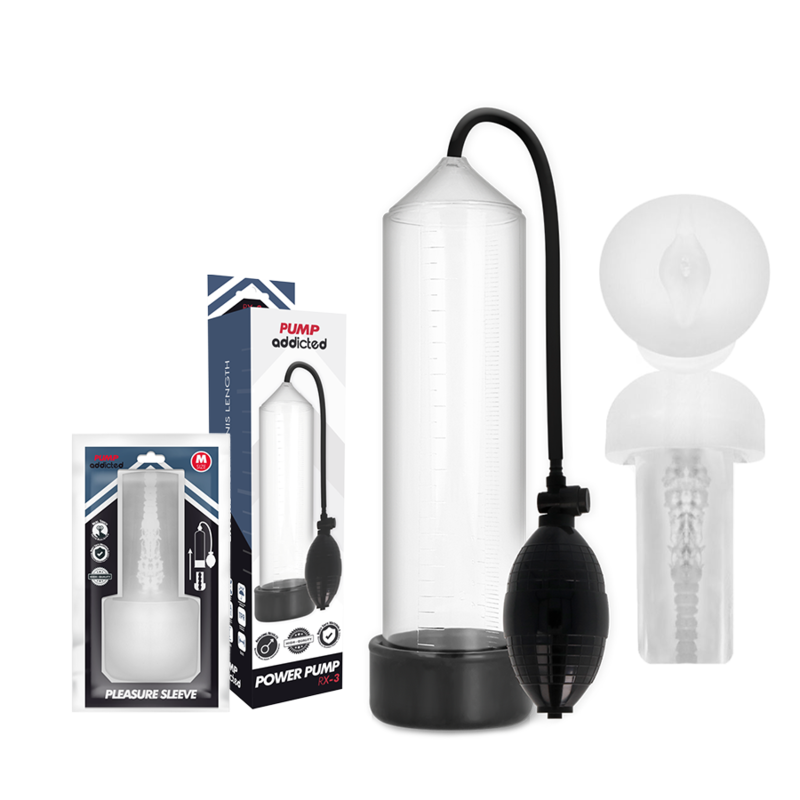 PUMP ADDICTED - RX3 TRANSPARENT WITH PLEASURE SLEEVE - My naughty haven #
