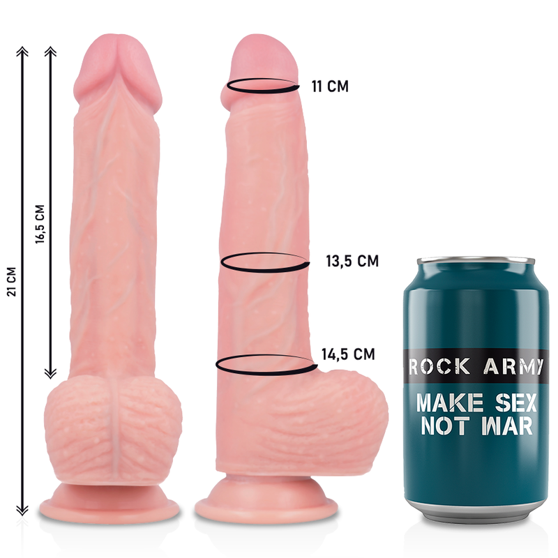 ROCKARMY - HARNESS + LIQUID SILICONE PREMIUM SPITFIRE REALISTIC 21 CM -O- 4.62 CM - My naughty haven #