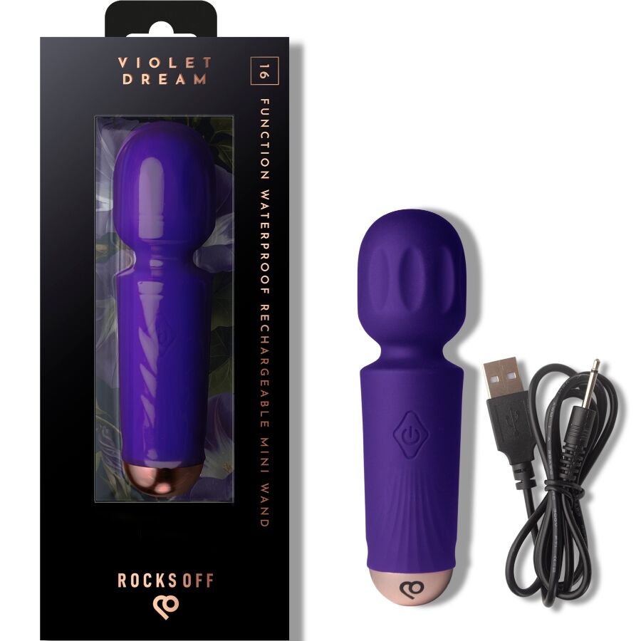 ROCKS-OFF - MINI RECHARGEABLE WAND 16 FUNCTIONS BLACK TULIP - My naughty haven #