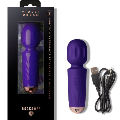 ROCKS-OFF - MINI RECHARGEABLE WAND 16 FUNCTIONS BLACK TULIP - My naughty haven #