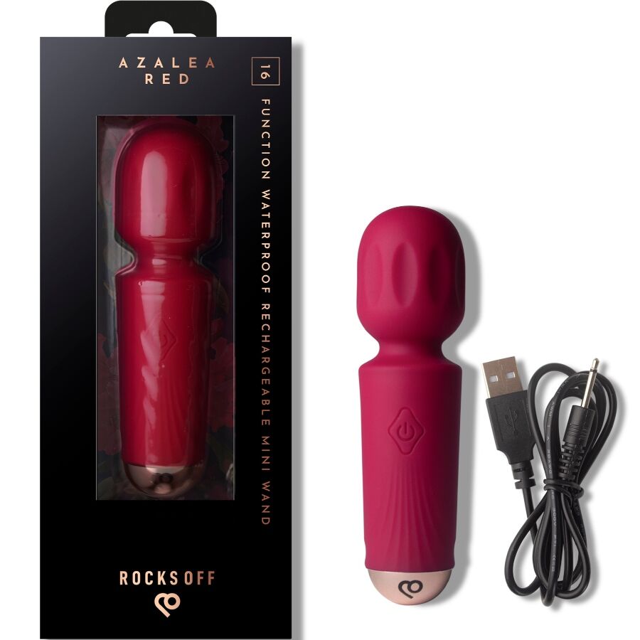 ROCKS-OFF - MINI RECHARGEABLE WAND 16 FUNCTIONS BLACK TULIP - My naughty haven #