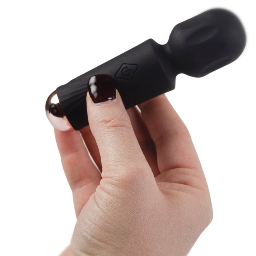 ROCKS-OFF - MINI RECHARGEABLE WAND 16 FUNCTIONS BLACK TULIP - My naughty haven #