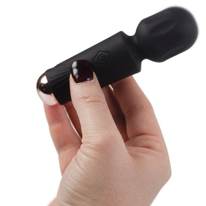ROCKS-OFF - MINI RECHARGEABLE WAND 16 FUNCTIONS BLACK TULIP - My naughty haven #