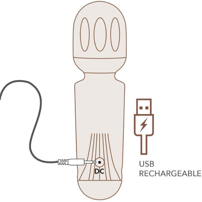ROCKS-OFF - MINI RECHARGEABLE WAND 16 FUNCTIONS BLACK TULIP - My naughty haven #
