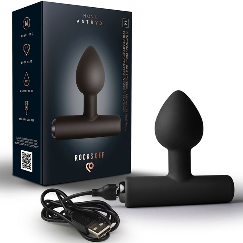 ROCKS-OFF - NOVA ASTRYX RECHARGEABLE PREMIUM & POWERFUL ANAL PLUG 16 FUNCTION BLACK - My naughty haven #