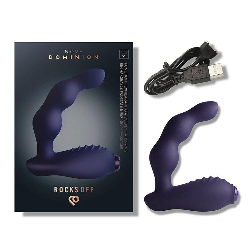 ROCKS-OFF - NOVA DOMINION RECHARGEABLE PROSTATE & PERINEUM MASSAGER 16 FUNCTION BLUE - My naughty haven #