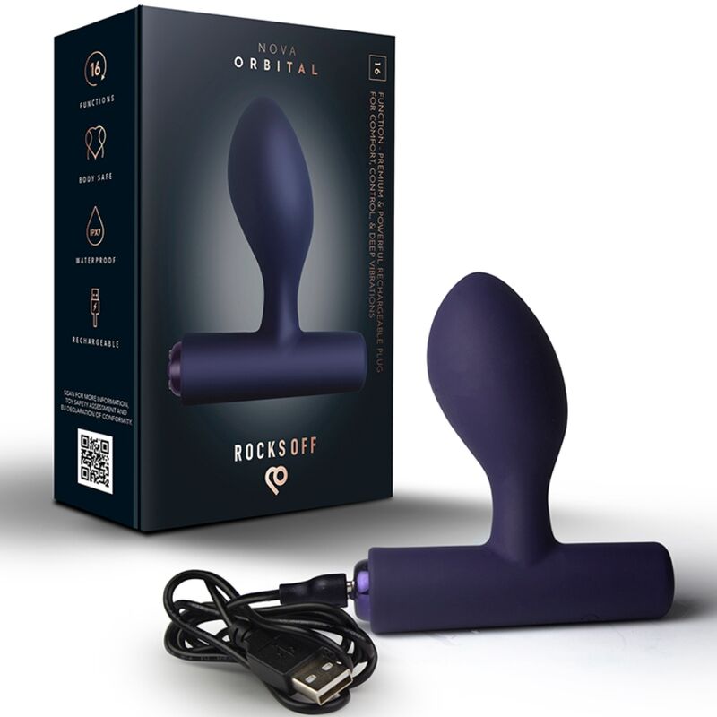 ROCKS-OFF - NOVA ORBITAL RECHARGEABLE PREMIUM & POWERFUL ANAL PLUG 16 FUNCTION BLUE - My naughty haven #