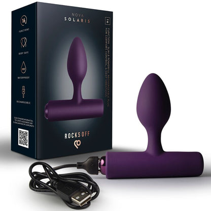 ROCKS-OFF - NOVA SOLARIS RECHARGEABLE SLIM & POWERFUL ANAL PLUG 16 FUNCTION BLACK - My naughty haven #