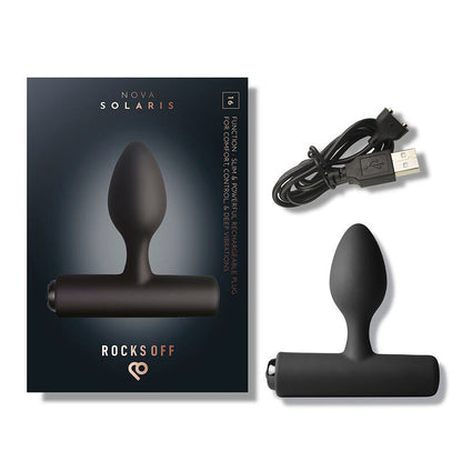 ROCKS-OFF - NOVA SOLARIS RECHARGEABLE SLIM & POWERFUL ANAL PLUG 16 FUNCTION BLACK - My naughty haven #