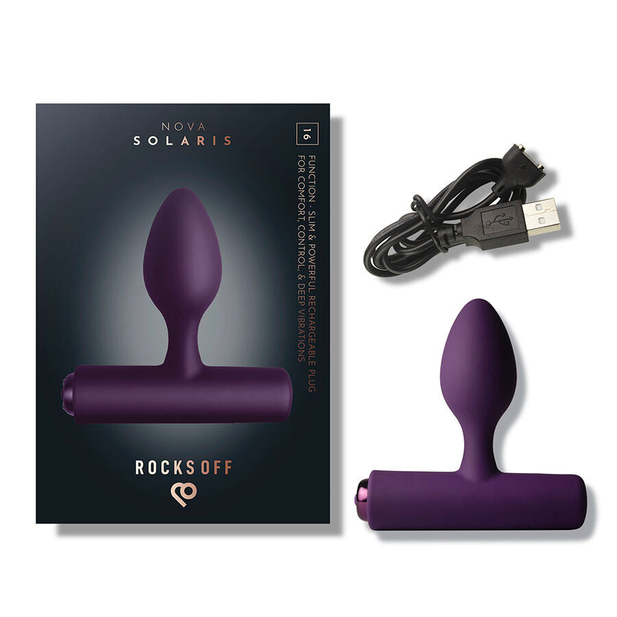 ROCKS-OFF - NOVA SOLARIS RECHARGEABLE SLIM & POWERFUL ANAL PLUG 16 FUNCTION BLACK - My naughty haven #