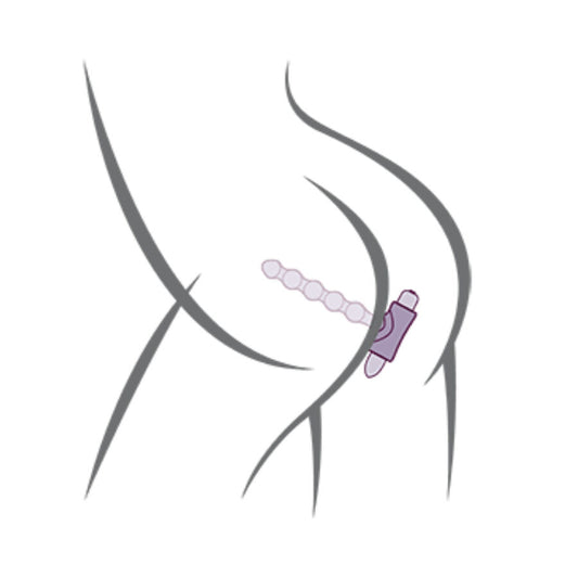 ROCKS-OFF - ВИБРАТОР ЗА АНАЛЕН ПЛЪГ PETITE SENSATIONS PEARLS ЧЕРЕН