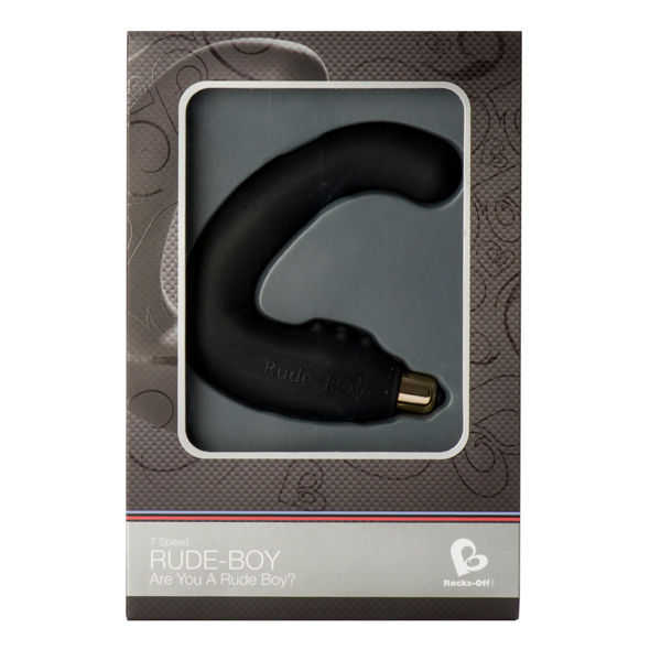 ROCKS-OFF - RUDE-BOY MALE G-SPOT MASSAGER 7 V BLACK - My naughty haven #