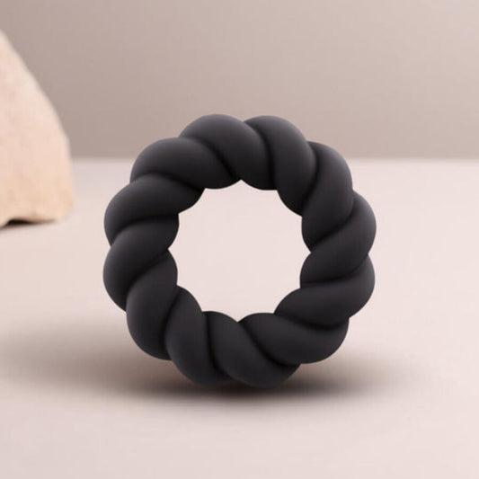 ROCKS-OFF - TWIST BLACK SILICONE MASTURBATOR RING - My naughty haven #