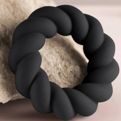 ROCKS-OFF - TWIST BLACK SILICONE MASTURBATOR RING - My naughty haven #