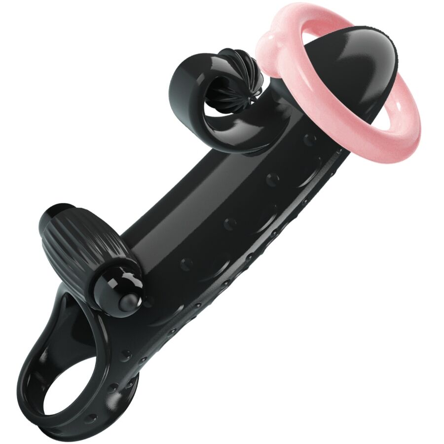 ROMANCE - VIBRATING PENIS SLEEVE BLACK - My naughty haven #