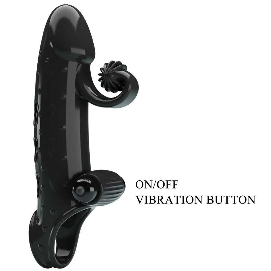 ROMANCE - VIBRATING PENIS SLEEVE BLACK - My naughty haven #