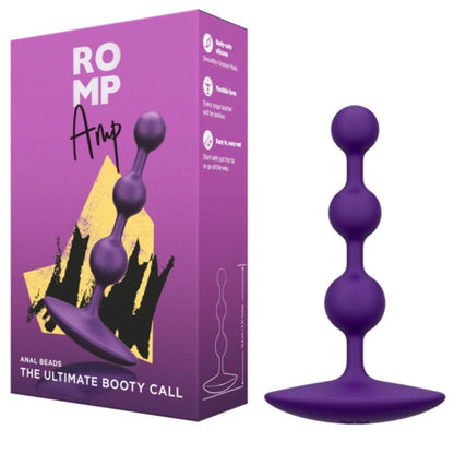 ROMP - AMP PURPLE FLEXIBLE SILICONE ANAL BEADS 12.5 CM PURPLE - My naughty haven #