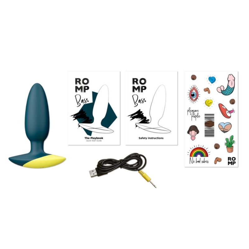 ROMP - BASS PLUG ANAL VIBRATOR 10 CM GREEN - My naughty haven #