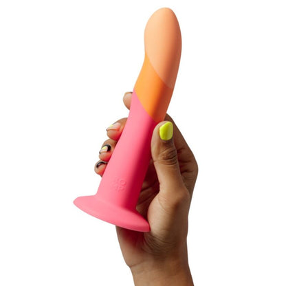 ROMP - DIZI SILICONE DILDO WITH SUCTION CUP TRICOLOR 18 CM - My naughty haven #