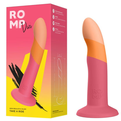 ROMP - DIZI SILICONE DILDO WITH SUCTION CUP TRICOLOR 18 CM - My naughty haven #