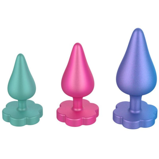 ROMP - LUSTER ANAL TRAINING KIT S/M/L WITH FLOWER-SHAPED BASE - My naughty haven #