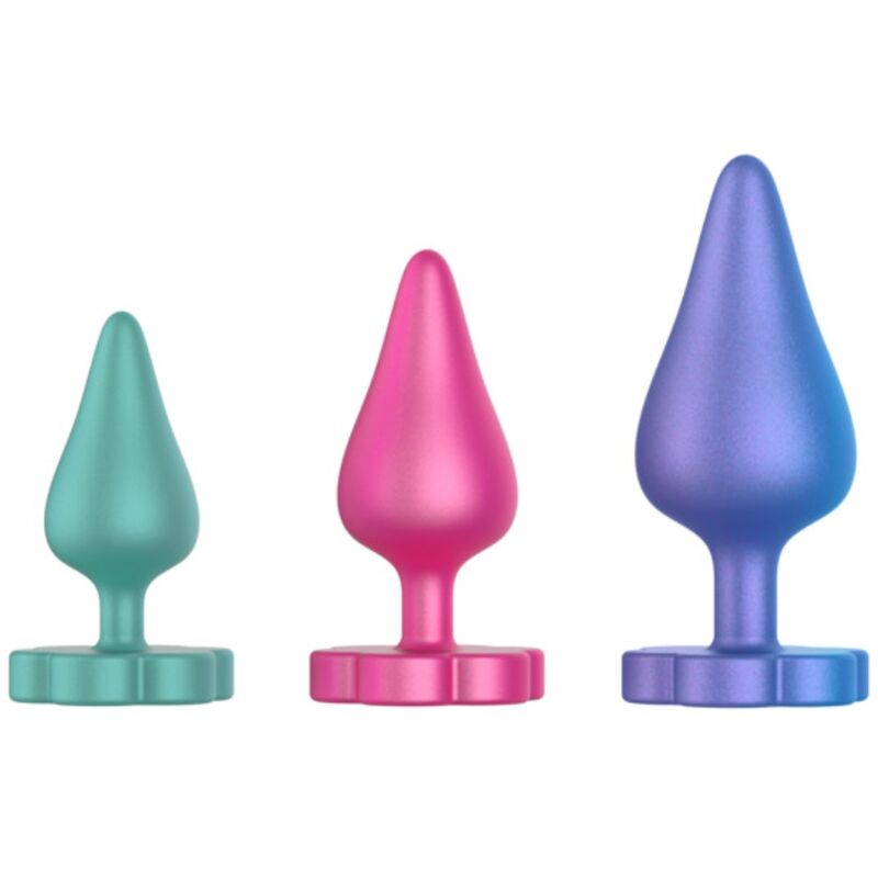 ROMP - LUSTER ANAL TRAINING KIT S/M/L WITH FLOWER-SHAPED BASE - My naughty haven #