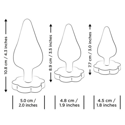 ROMP - LUSTER ANAL TRAINING KIT S/M/L WITH FLOWER-SHAPED BASE - My naughty haven #