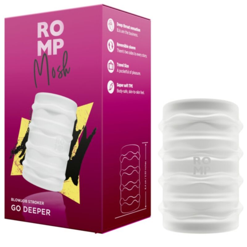 ROMP - MOSH TRANSPARENT MALE MASTURBATOR WITH 6 CM REVERSBLE SHEATH - My naughty haven #