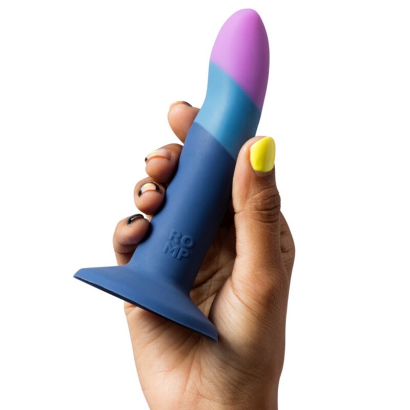 ROMP - PICCOLO HARNESS + SILICONE DILDO WITH TRICOLOR SUCTION CUP 14 CM - My naughty haven #