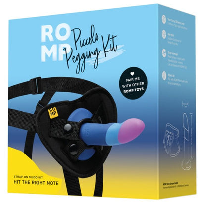 ROMP - PICCOLO HARNESS + SILICONE DILDO WITH TRICOLOR SUCTION CUP 14 CM - My naughty haven #