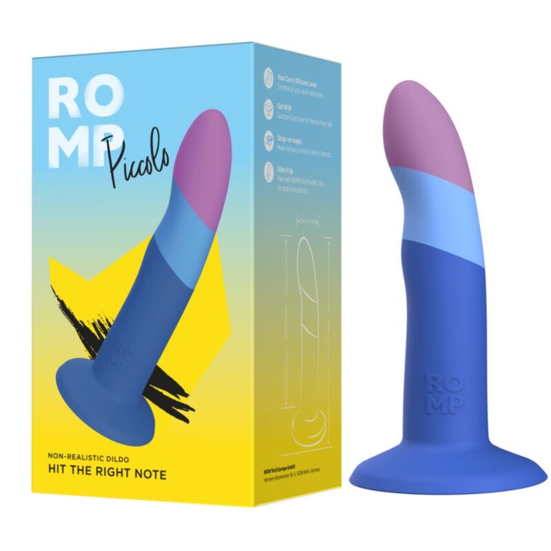 ROMP - PICCOLO SILICONE DILDO WITH TRICOLOR SUCTION CUP 14 CM - My naughty haven #