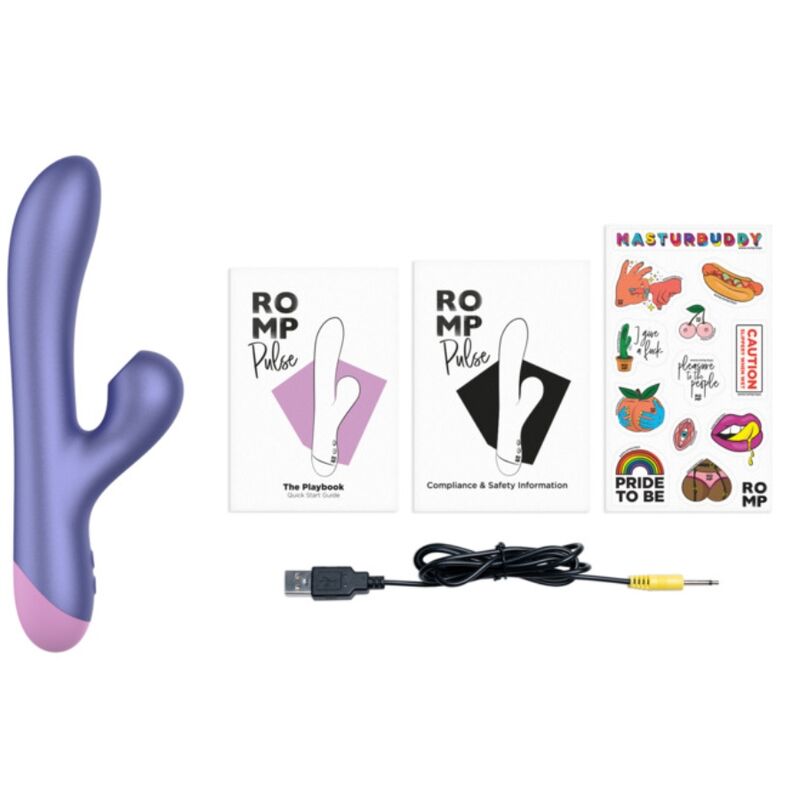 ROMP - PULSE RABBIT DUAL G-SPOT VIBRATOR ELECTRIC BLUE - My naughty haven #