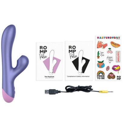 ROMP - PULSE RABBIT DUAL G-SPOT VIBRATOR ELECTRIC BLUE - My naughty haven #