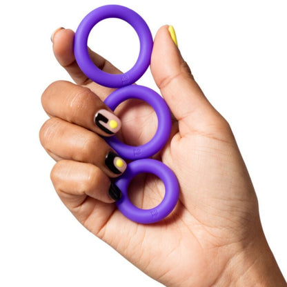 ROMP - REMIX TRIO SET OF 3 PURPLE SILICONE PENIS RINGS - My naughty haven #