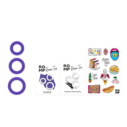 ROMP - REMIX TRIO SET OF 3 PURPLE SILICONE PENIS RINGS - My naughty haven #