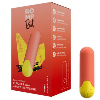 ROMP - RIOT MULTIFUNCTION VIBRATING BULLET ORANGE + YELLOW - My naughty haven #