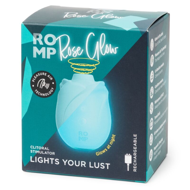 ROMP - ROSE GLOW CLITORAL SUCTION TOOL GLOW IN THE DARK - My naughty haven #