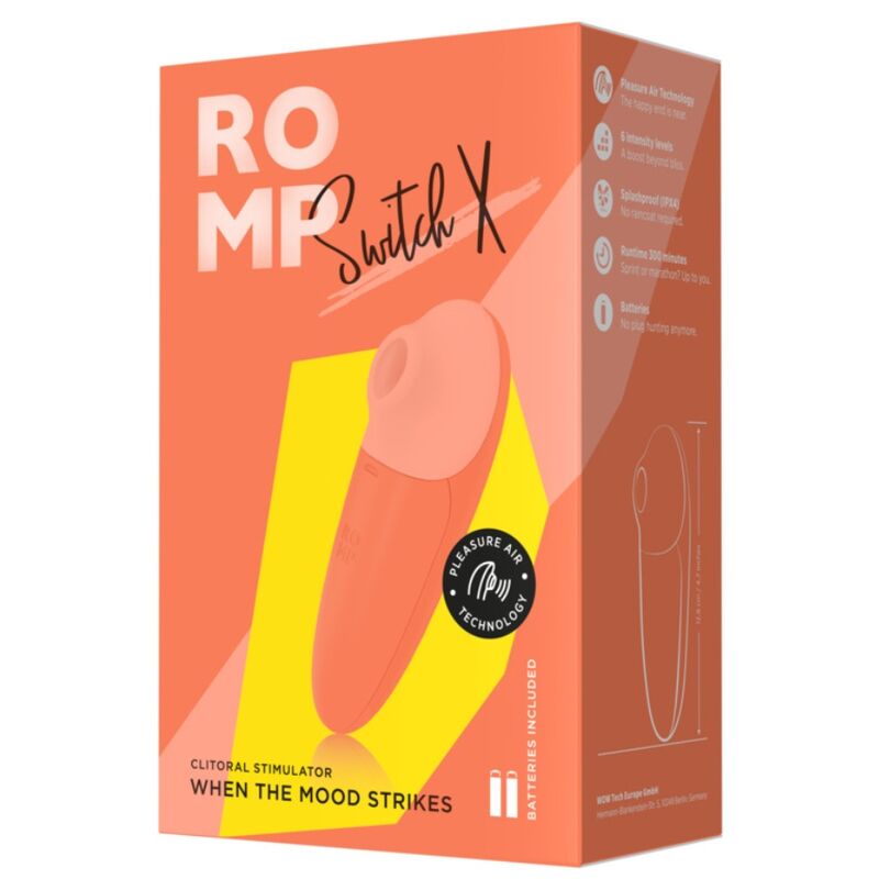 ROMP - SWITCH X CLITORAL STIMULATOR 6 LEVELS ORANGE - My naughty haven #
