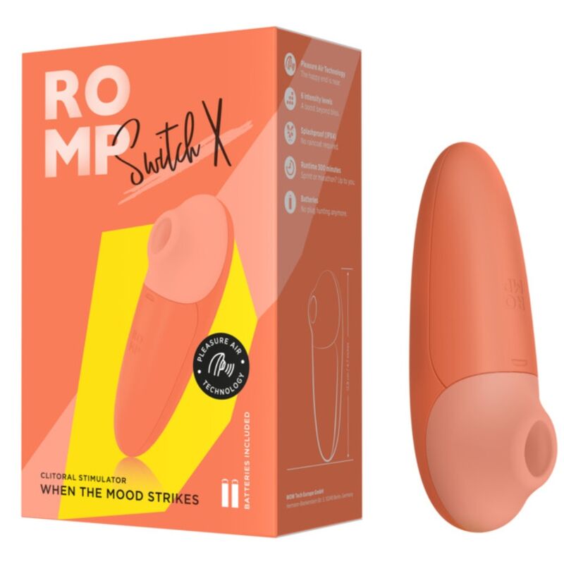 ROMP - SWITCH X CLITORAL STIMULATOR 6 LEVELS ORANGE - My naughty haven #