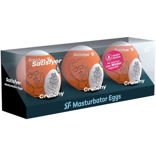 SATISFYER - 3 MASTURBATOR EGGS NAUGHTY, SAVAGE & CRUNCHY - My naughty haven #