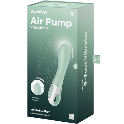 SATISFYER - AIR PUMP VIBRATOR 3 INFLATABLE G POINT MINT - My naughty haven #