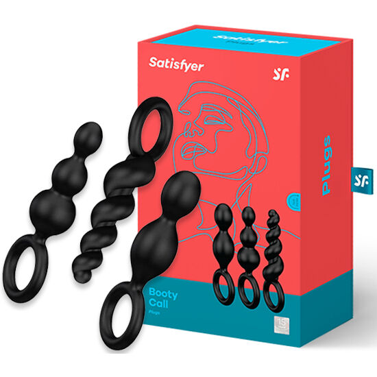 SATISFYER - ANAL PLUGS SET 3 PCS BLACK - My naughty haven #