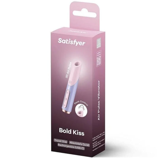 SATISFYER - BOLD KISS WAVE CLITORIS STIMULATOR PINK / VIOLET - My naughty haven #