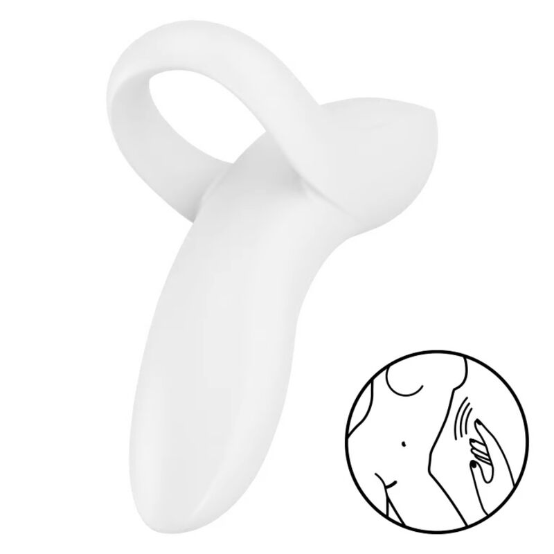 SATISFYER - BOLD LOVER FINGER VIBRATOR WHITE - My naughty haven #