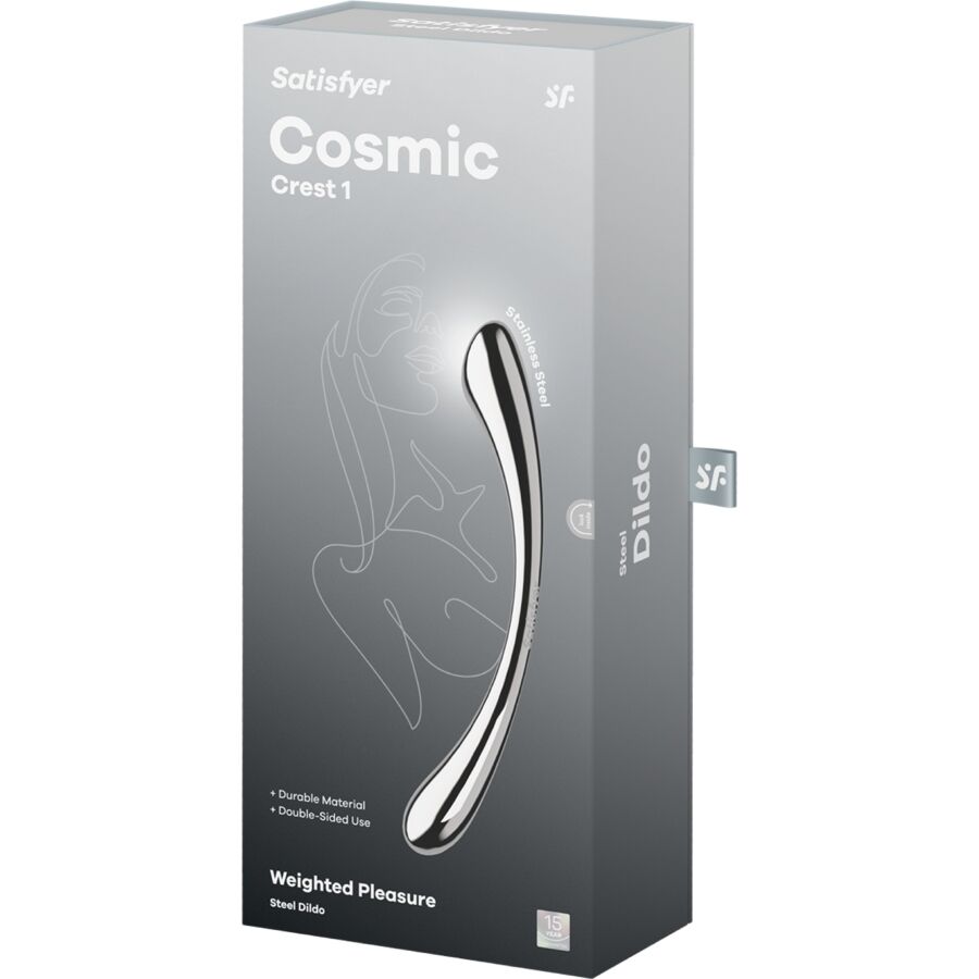 SATISFYER - COSMIC CREST 1 STAINLESS STEEL DOUBLE-ENDED DILDO - My naughty haven #